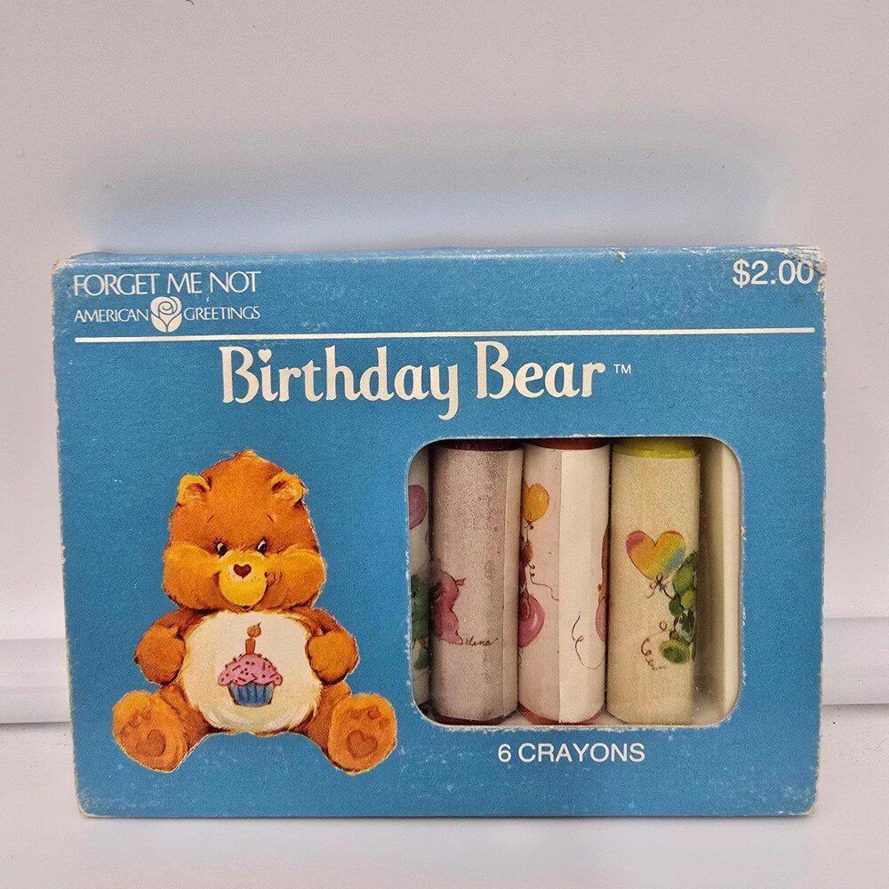 1983 Care Bear Crayons Birthday Bear New